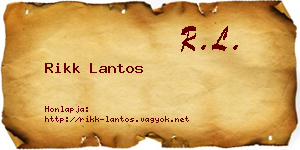 Rikk Lantos névjegykártya